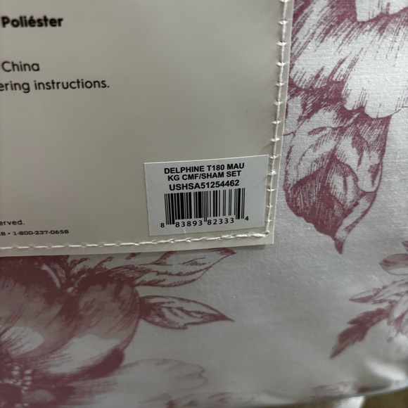 Laura Ashley Delphine Pink Cotton Comforter Reversible Set King - Picture 14 of 16